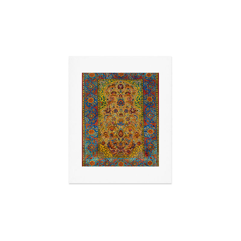 Hereke Vintage Persian Silk Rug Print Art Print Gallery Image 1