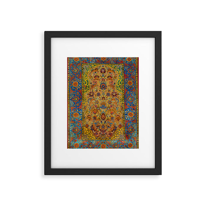 Hereke Vintage Persian Silk Rug Print Framed Art Print Gallery Image 1