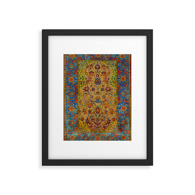 Hereke Vintage Persian Silk Rug Print Framed Art Print Gallery Image 5