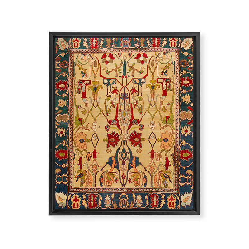 Heriz Antique Persian Rug Print Framed Canvas Print Gallery Image 3