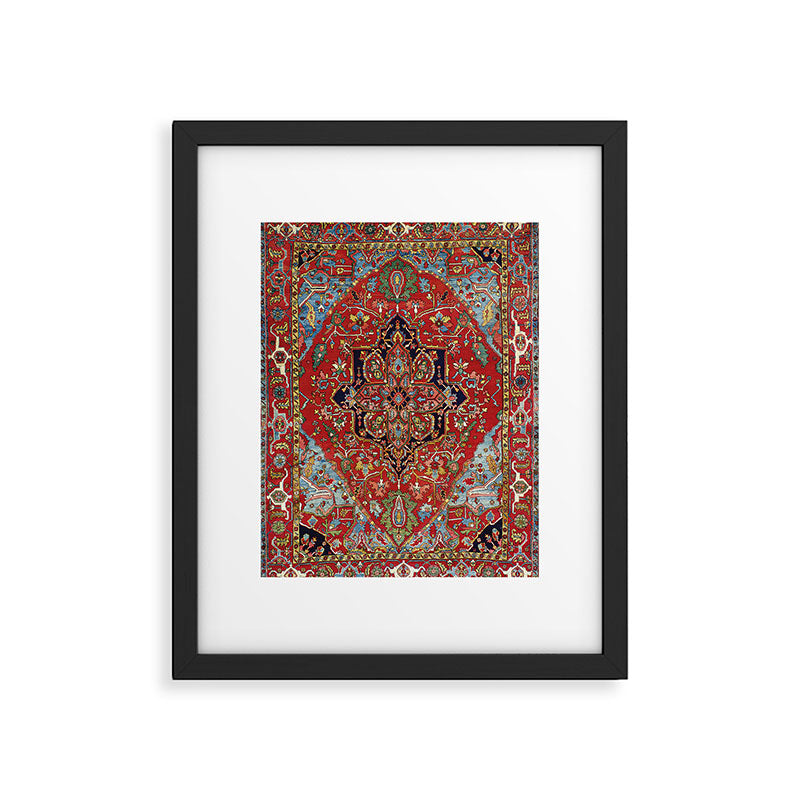 Heriz  Antique Persian Rug Print Framed Art Print Gallery Image 4