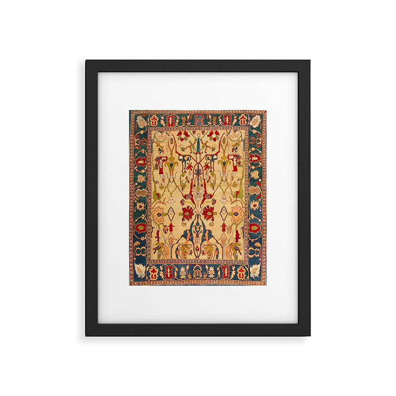 Heriz Antique Persian Rug Print Framed Art Print Gallery Image 5
