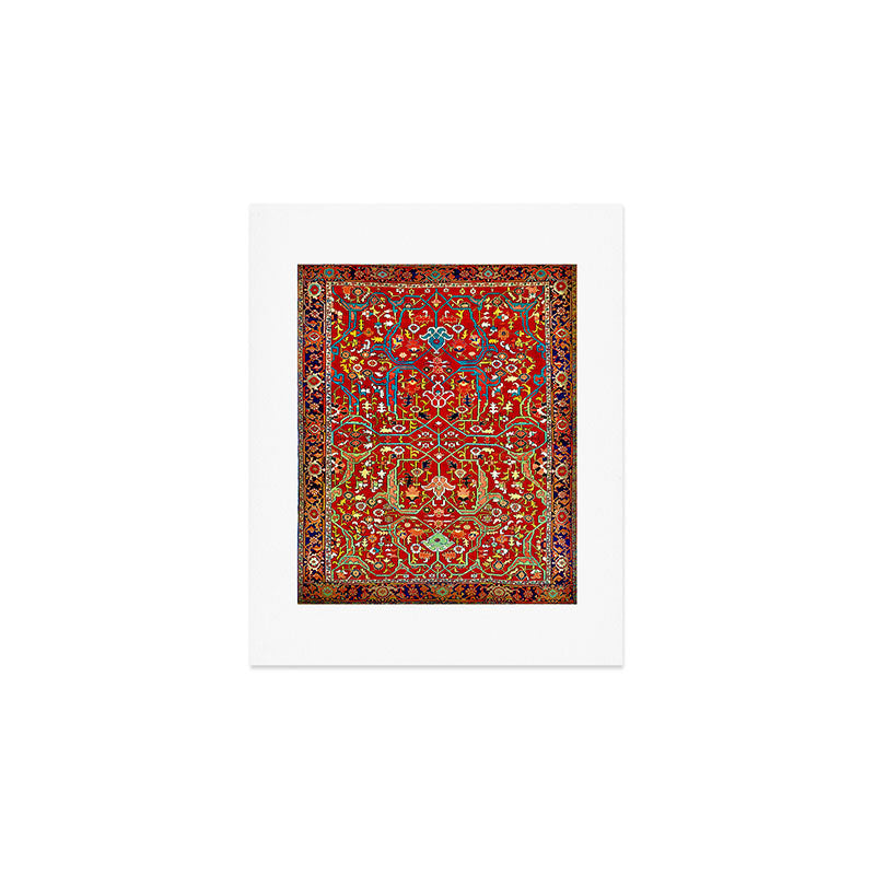 Heriz Azerbaijan 19th Century Floral Rug  Art Print Gallery Image 1