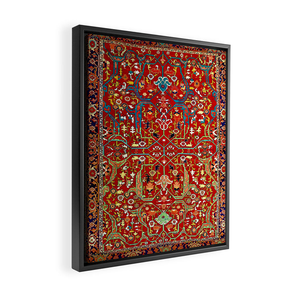 Heriz Azerbaijan 19th Century Floral Rug  Framed Canvas Print Gallery Image 2