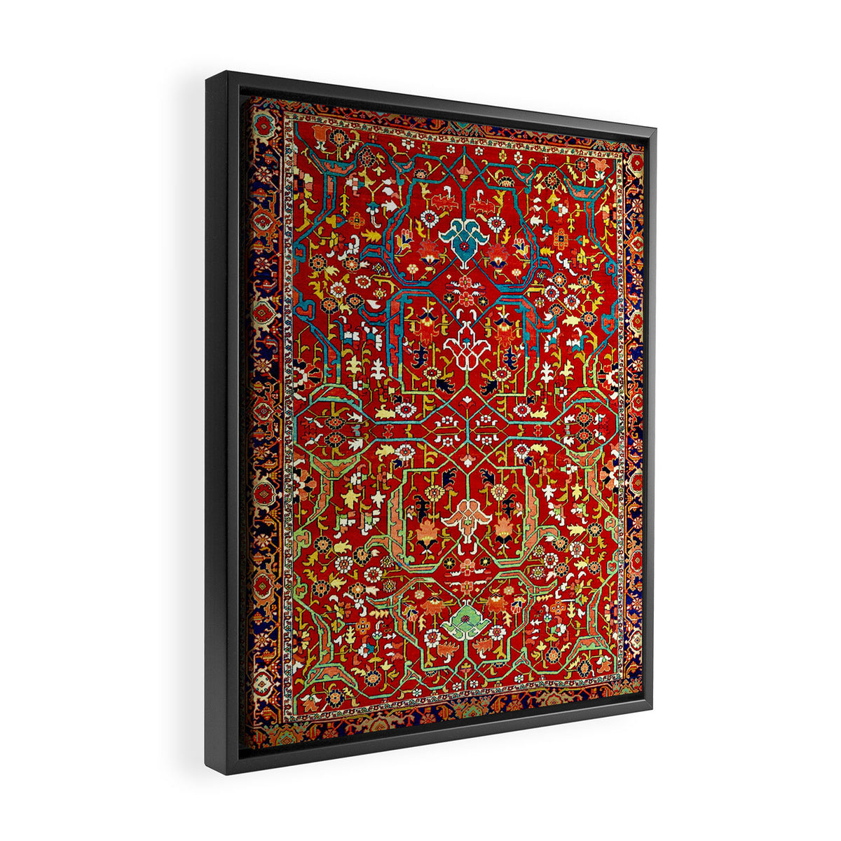 Heriz Azerbaijan 19th Century Floral Rug  Framed Canvas Print Gallery Image 2