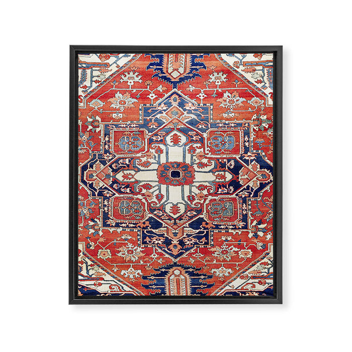 Heriz Azerbaijan Northwest Persian Rug Print Framed Canvas Print Gallery Image 1