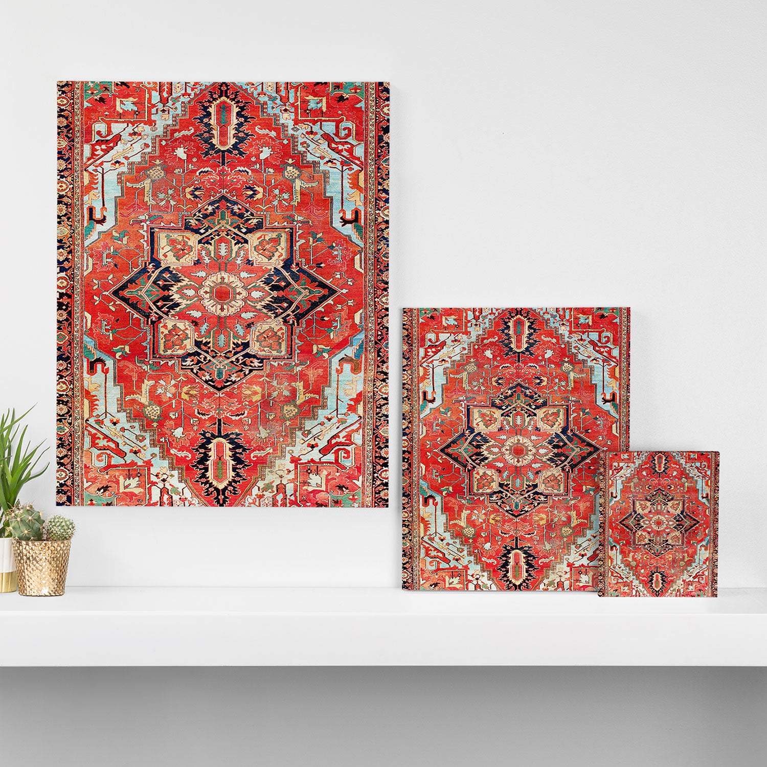 Heriz Azerbaijan Northwest Persian Rug Print Canvas Print Gallery Image 3