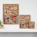 Heriz Azerbaijan Northwest Persian Silk Animal Rug Print Canvas Print Gallery Image 3