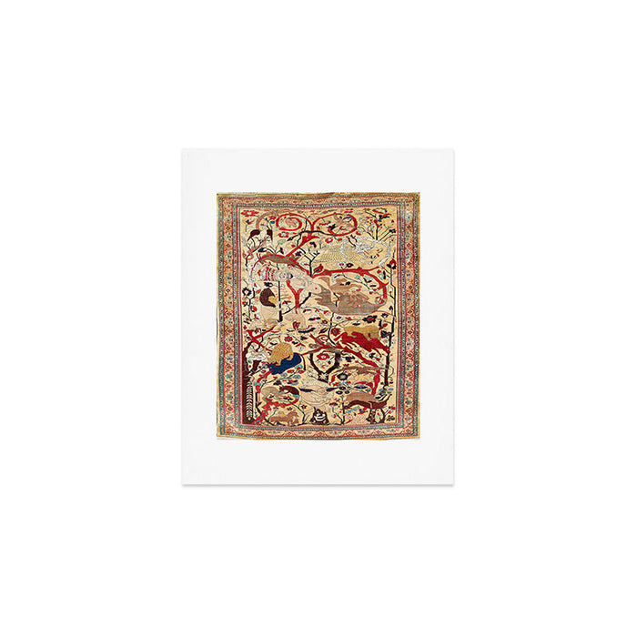 Heriz Azerbaijan Northwest Persian Silk Animal Rug Print Art Print Gallery Image 1