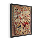 Heriz Azerbaijan Northwest Persian Silk Animal Rug Print Framed Canvas Print Gallery Image 2