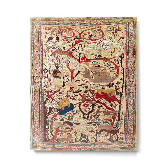 Heriz Azerbaijan Northwest Persian Silk Animal Rug Print Metal Print Gallery Image 1