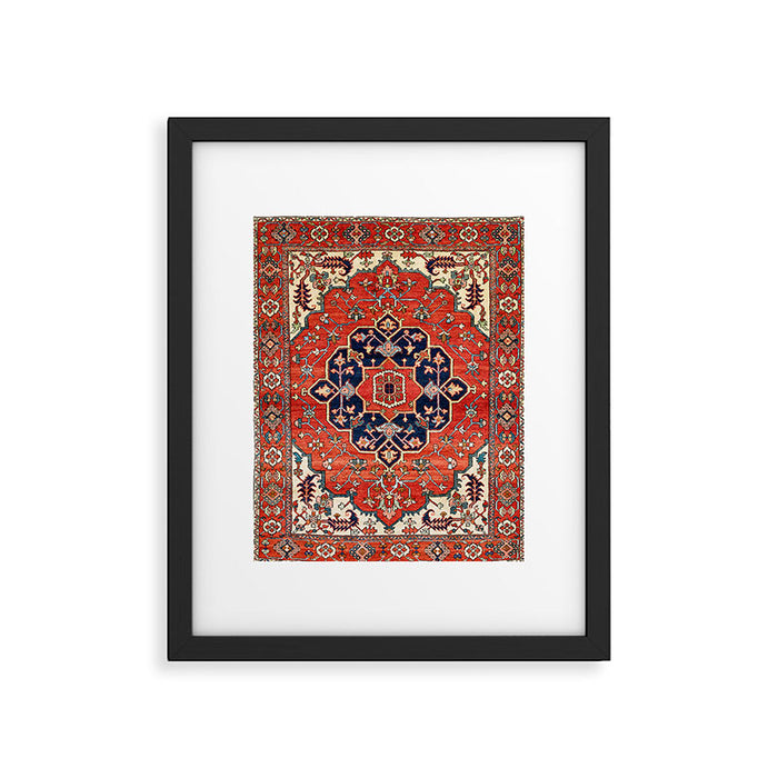 Heriz Bilverdi Azerbaijan Northwest Persian Rug Print Framed Art Print Gallery Image 1