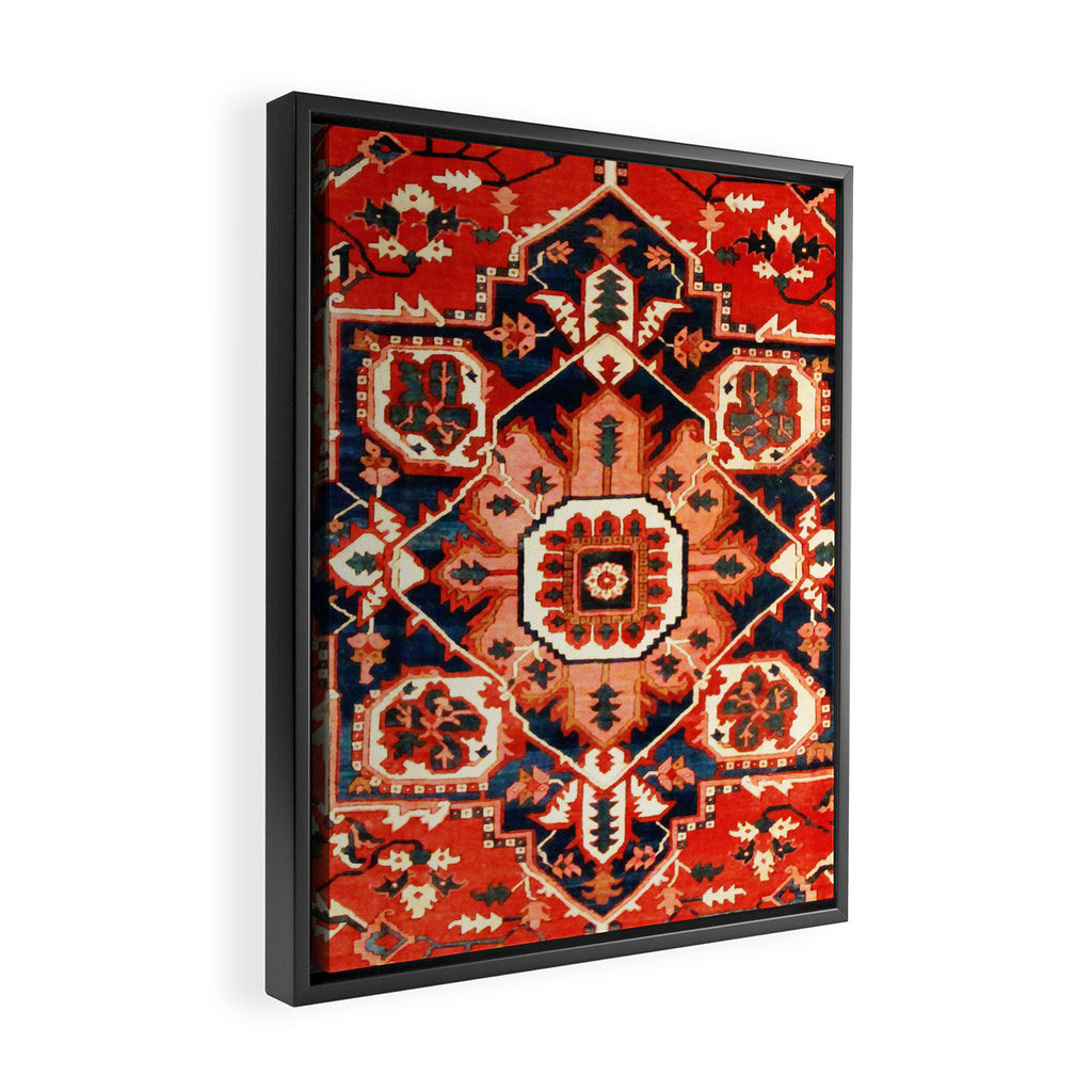 Heriz Serapi Azerbaijan Antique Persian Rug Print Framed Canvas Print Gallery Image 2
