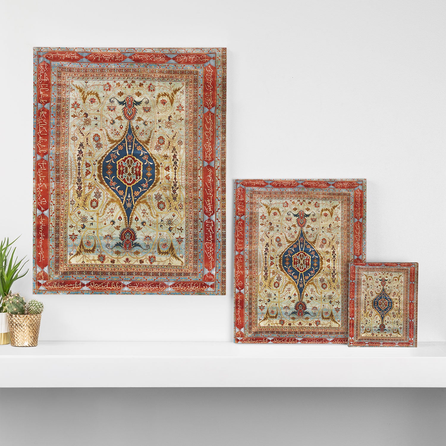 Heriz Silk Northwest Persian Carpet Print Canvas Print Gallery Image 3