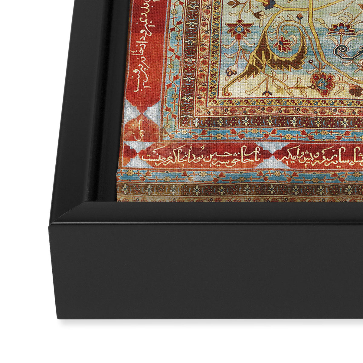 Heriz Silk Northwest Persian Carpet Print Framed Canvas Print Gallery Image 3