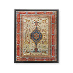 Heriz Silk Northwest Persian Carpet Print Framed Canvas Print Gallery Image 6