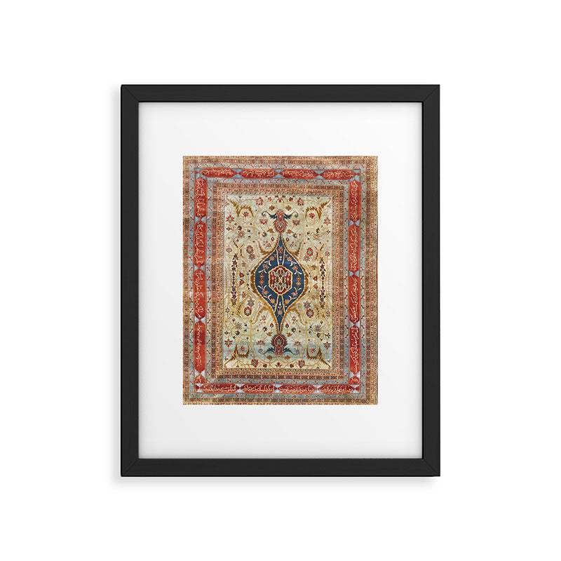 Heriz Silk Northwest Persian Carpet Print Framed Art Print Gallery Image 5