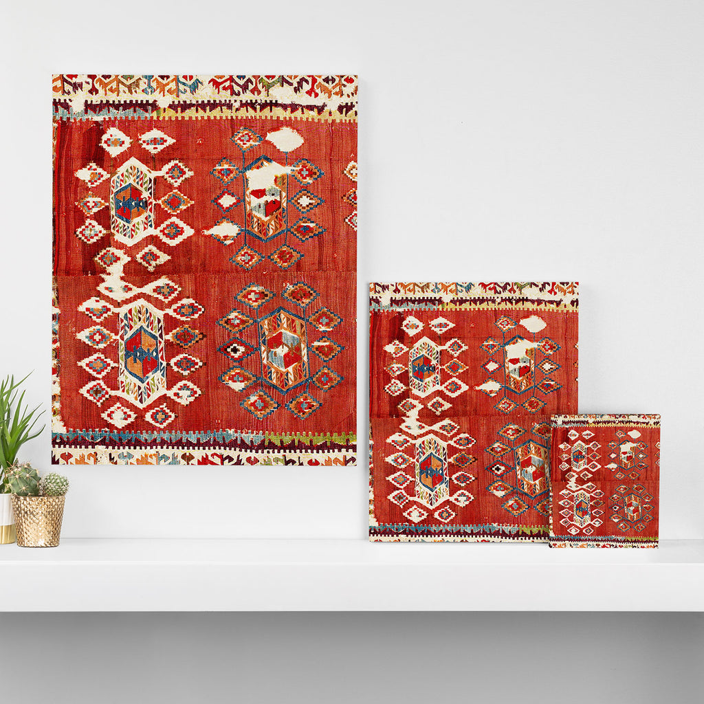 Hotamis  Antique Turkish Karapinar  Kilim Print Canvas Print Gallery Image 3
