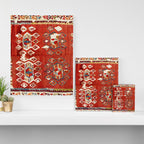 Hotamis  Antique Turkish Karapinar  Kilim Print Canvas Print Gallery Image 3