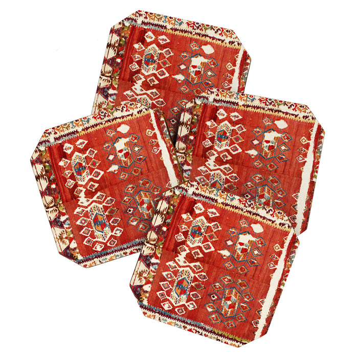 Hotamis  Antique Turkish Karapinar  Kilim Print Coaster Gallery Image 1