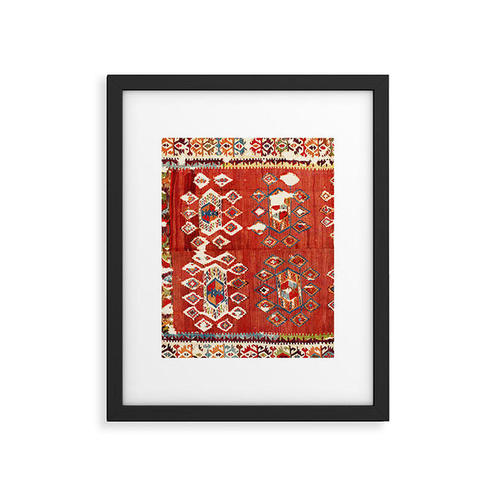 Hotamis  Antique Turkish Karapinar  Kilim Print Framed Art Print Gallery Image 1