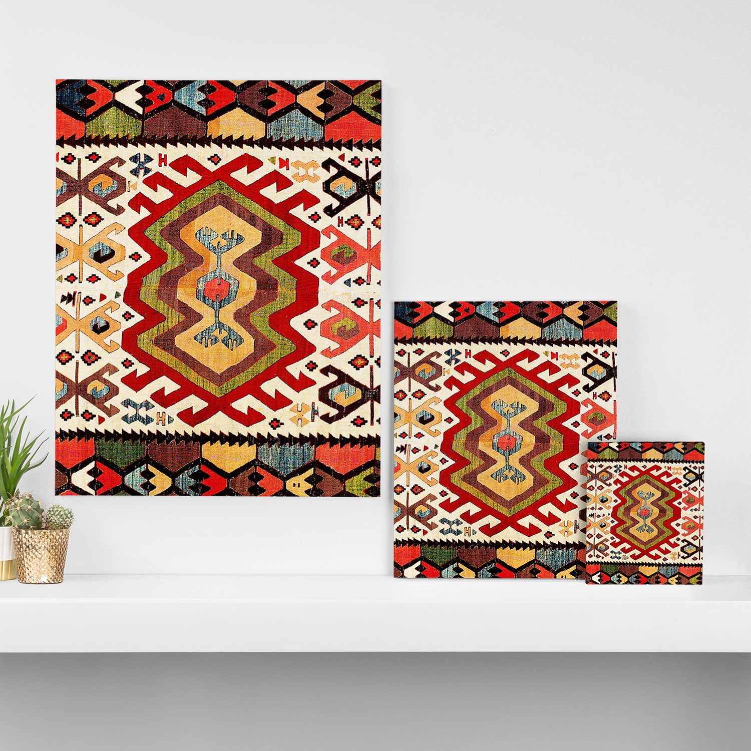 Hotamis  Antique Turkish Konya Turkmen Kilim Rug Print Canvas Print Gallery Image 3
