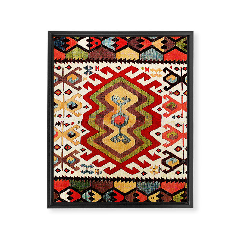 Hotamis  Antique Turkish Konya Turkmen Kilim Rug Print Framed Canvas Print Gallery Image 3