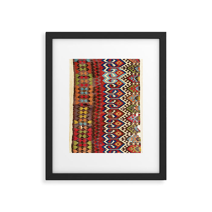 Hotamis Konya Central Anatolian Kilim Print ca. 1800 Framed Art Print Gallery Image 1