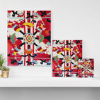 Ikat Suzani  Antique Uzbekistan Tribal Wedding Bedsheet Print Canvas Print Gallery Image 3