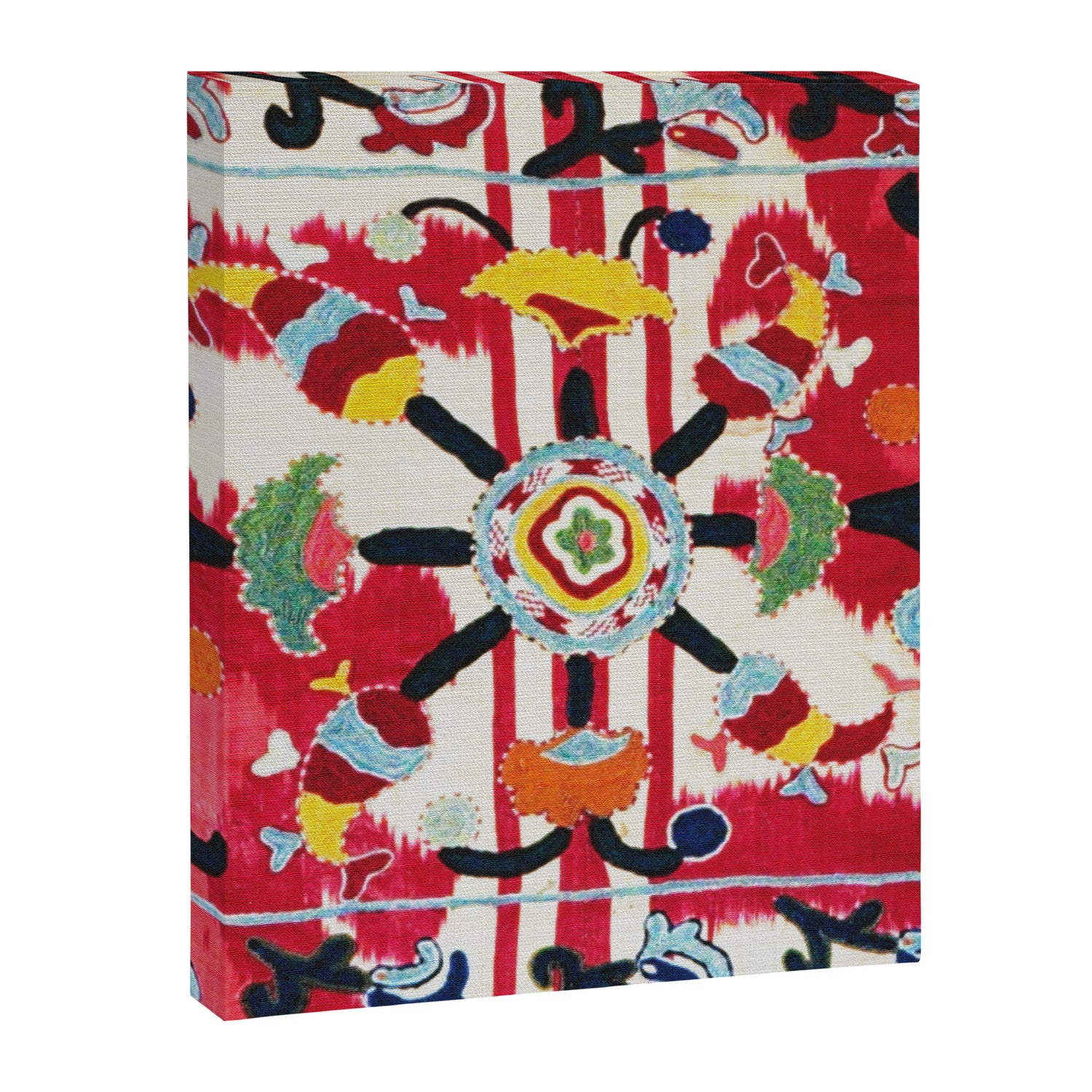 Ikat Suzani  Antique Uzbekistan Tribal Wedding Bedsheet Print Canvas Print Gallery Image 3