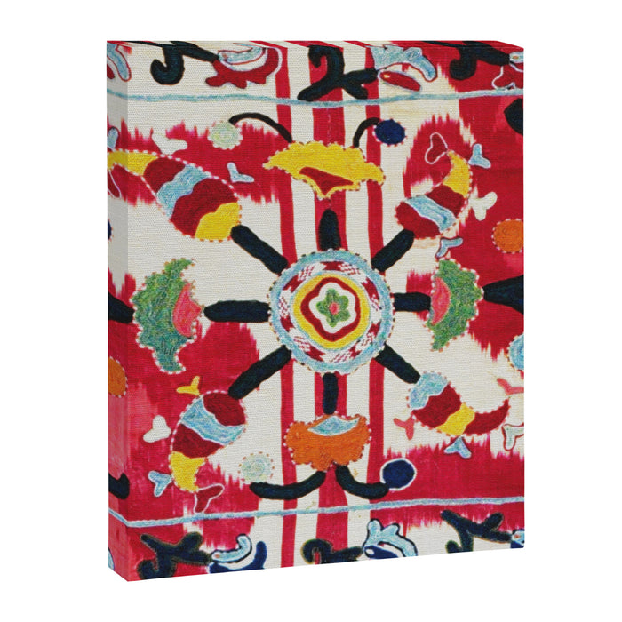 Ikat Suzani  Antique Uzbekistan Tribal Wedding Bedsheet Print Canvas Print Gallery Image 1