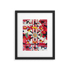 Ikat Suzani  Antique Uzbekistan Tribal Wedding Bedsheet Print Framed Art Print Gallery Image 5