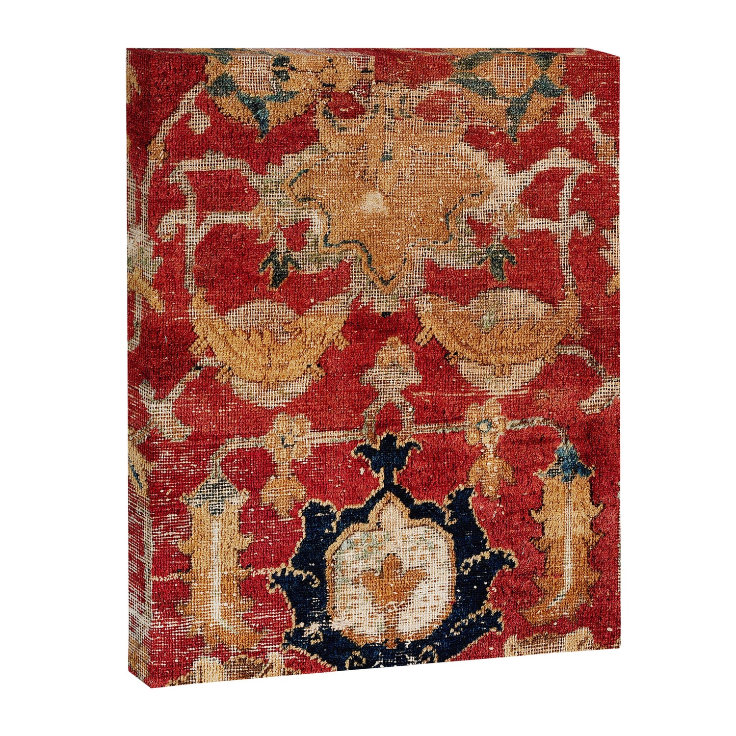 Indo Esfahan Central Persian Rug Fragment Print Canvas Print Gallery Image 3