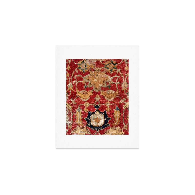 Indo Esfahan Central Persian Rug Fragment Print Art Print Gallery Image 1