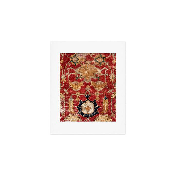Indo Esfahan Central Persian Rug Fragment Print Art Print Gallery Image 1