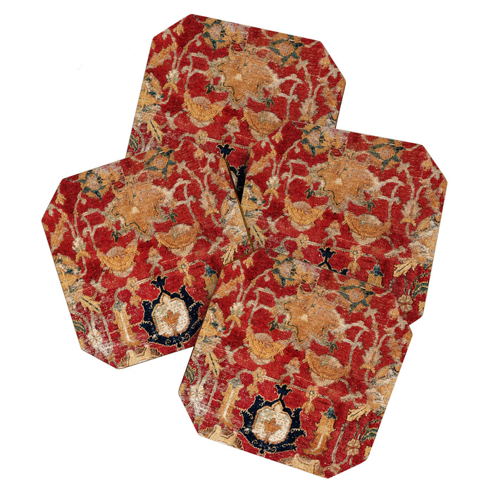 Indo Esfahan Central Persian Rug Fragment Print Coaster Gallery Image 1