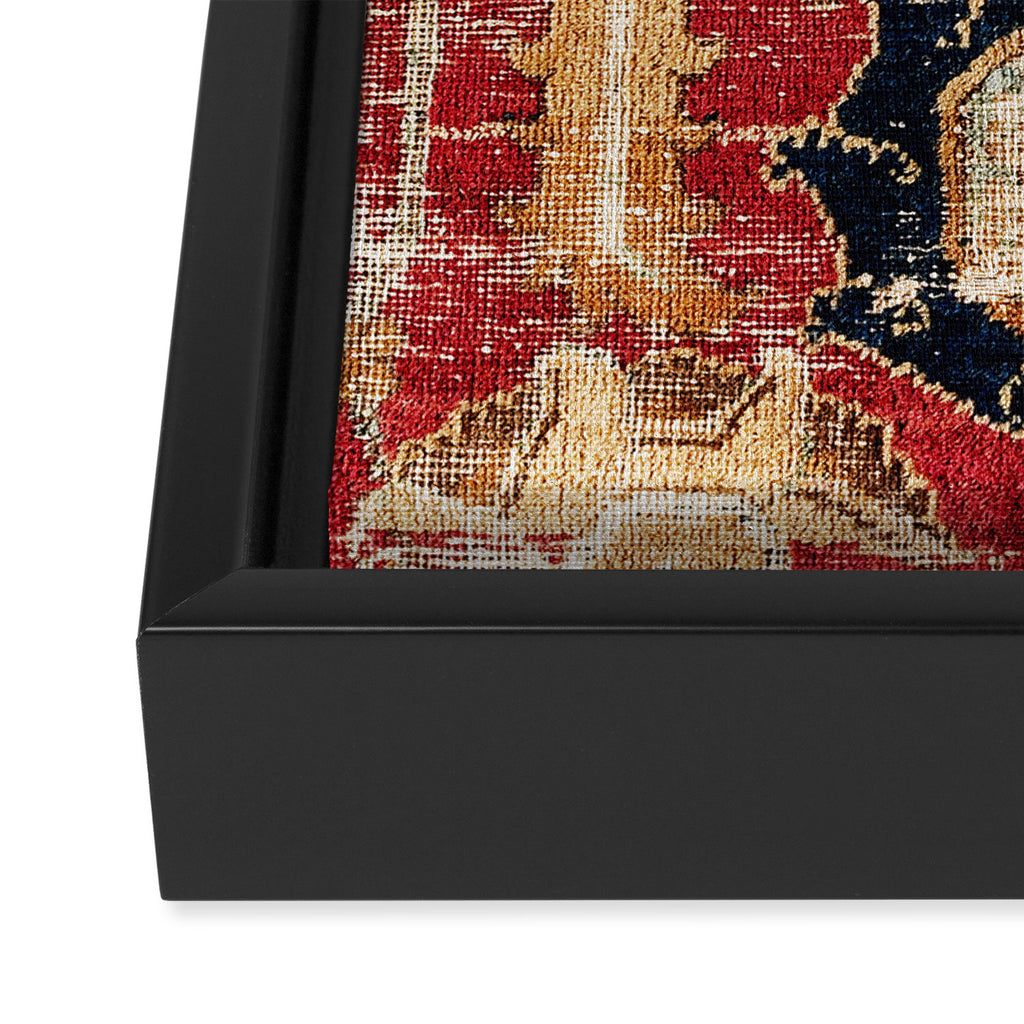 Indo Esfahan Central Persian Rug Fragment Print Framed Canvas Print Gallery Image 3