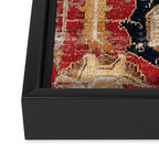 Indo Esfahan Central Persian Rug Fragment Print Framed Canvas Print Gallery Image 3