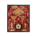 Indo Esfahan Central Persian Rug Fragment Print Framed Canvas Print Gallery Image 3