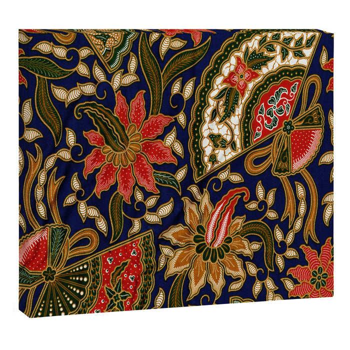 Indonesian Batik Floral Pattern With Fans Canvas Print Gallery Image 1