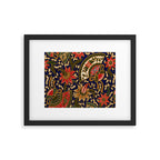 Indonesian Batik Floral Pattern With Fans Framed Art Print Gallery Image 4