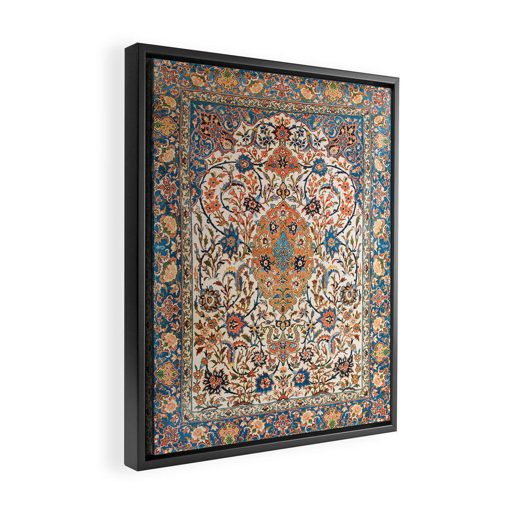Isfahan Antique Central Persian Carpet Print Framed Canvas Print Gallery Image 2