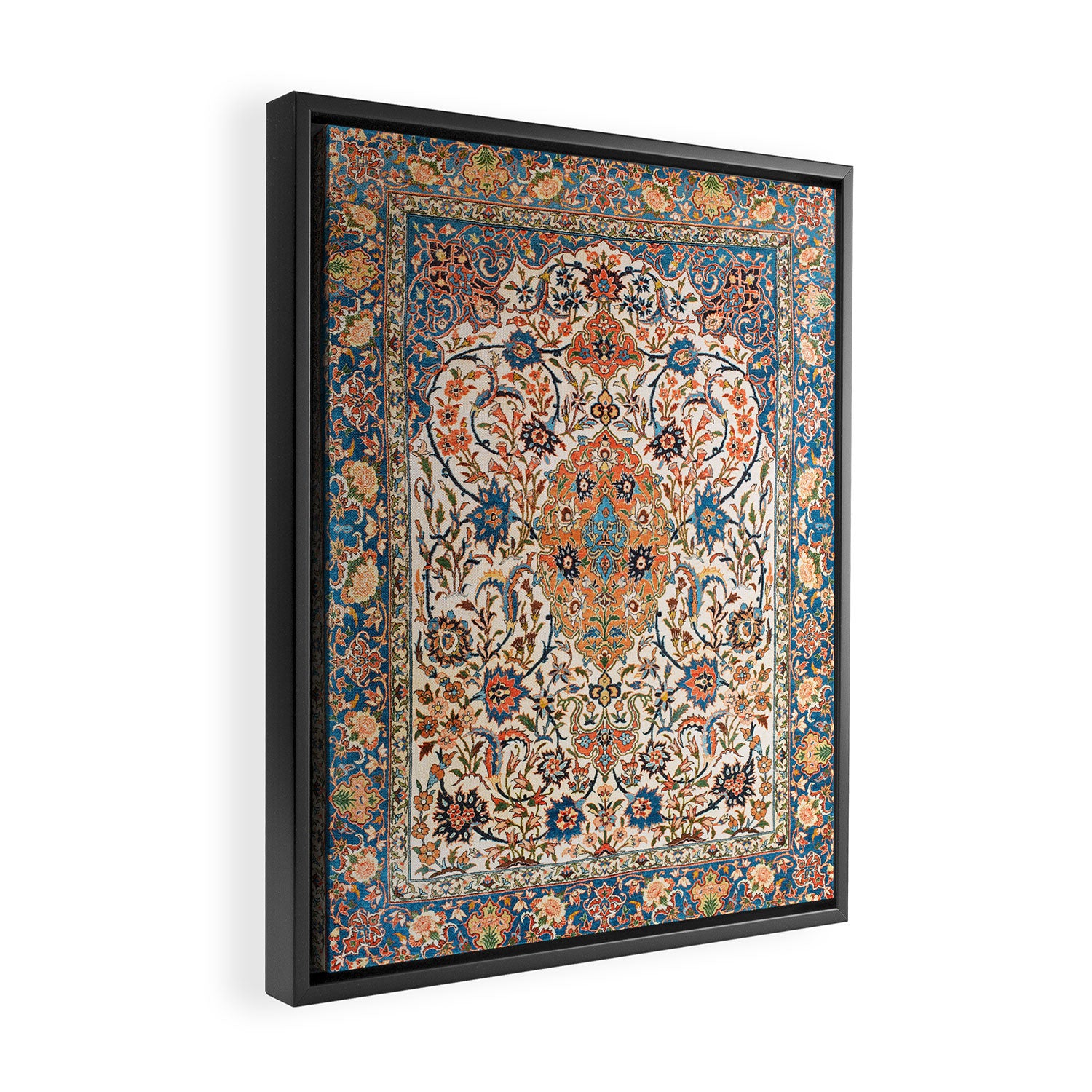 Isfahan Antique Central Persian Carpet Print Framed Canvas Print Gallery Image 2