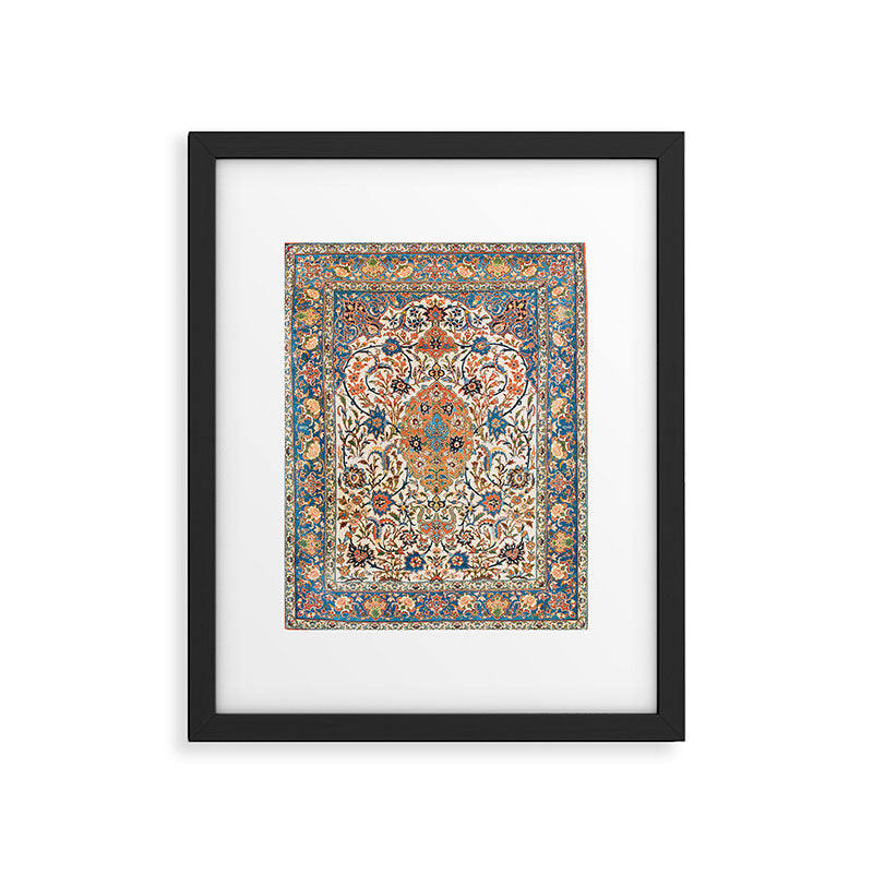 Isfahan Antique Central Persian Carpet Print Framed Art Print Gallery Image 4
