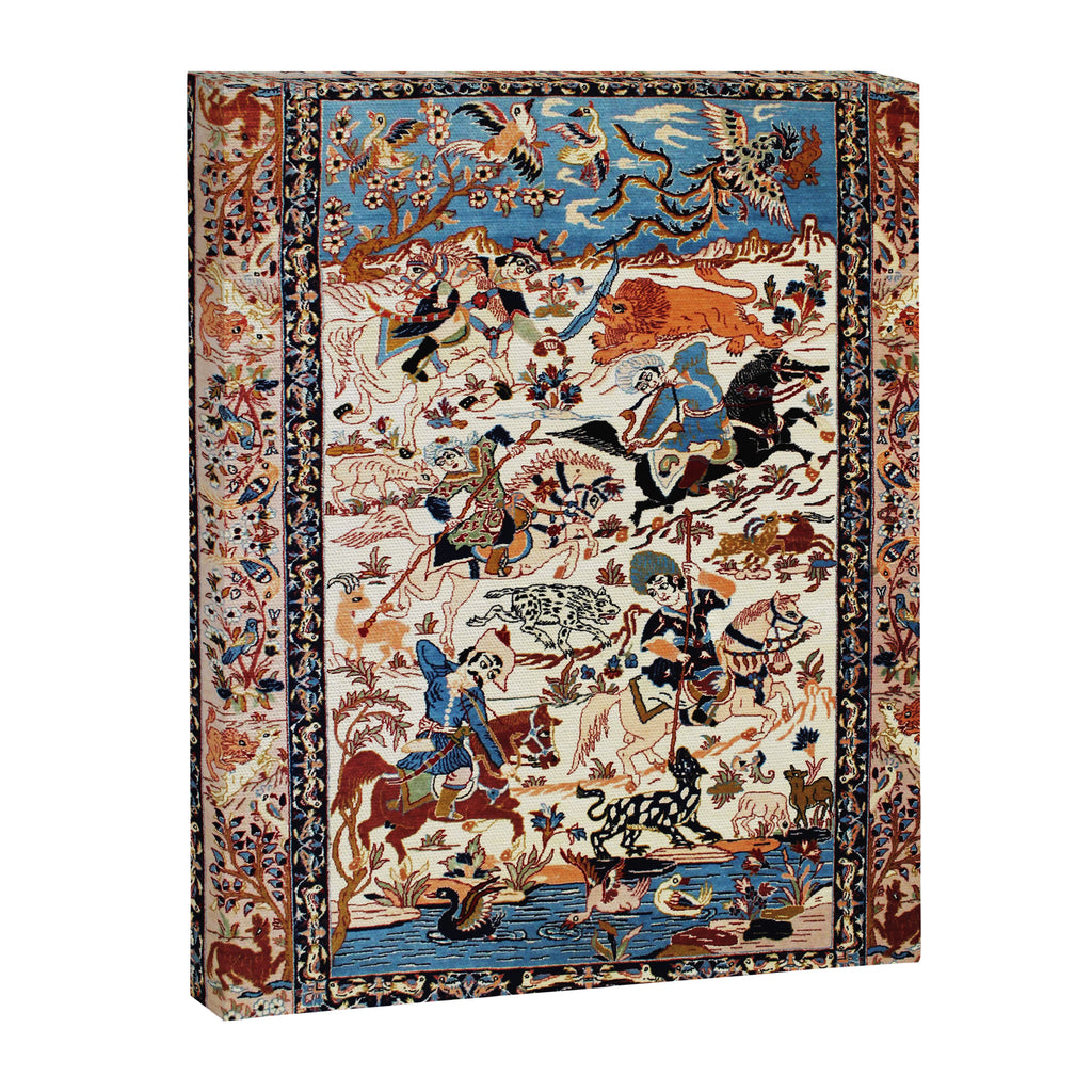 Isfahan Vintage Persian Hunting Rug Print Canvas Print Gallery Image 3