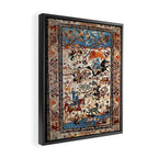Isfahan Vintage Persian Hunting Rug Print Framed Canvas Print Gallery Image 2
