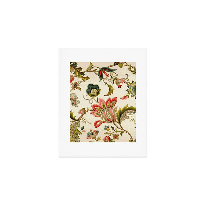 Jacobean Floral Crewel Embroidery Pattern Digital Art Vector Painting Art Print Gallery Image 1