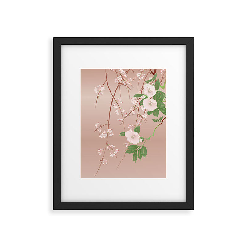 Japanese Spring Flowers Vintage Kimono Pattern Framed Art Print Gallery Image 5