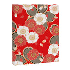 Japanese Vintage Red Black White Floral Kimono Pattern Canvas Print Gallery Image 6