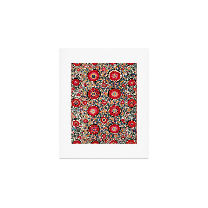Karabag Suzani Uzbekistan Embroidery Print Art Print Gallery Image 1